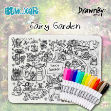 Drawn By Jessica: Washable Silicone Colouring Mat - Fairy Garden