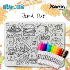 Drawn By Jessica: Washable Silicone Colouring Mat - Junk Out