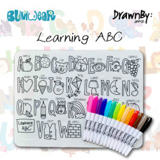 Drawn By Jessica: Washable Silicone Colouring Mat - Learning ABC