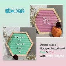 Hexagon Felt Letterboard - Teal & Pink