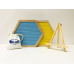 Hexagon Felt Letterboard - Blue & Yellow