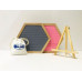 Hexagon Felt Letterboard - Grey & Pink