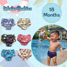 Waterbabies: 18 Mths Reusable Absorbent Swim Diaper with Side Snaps