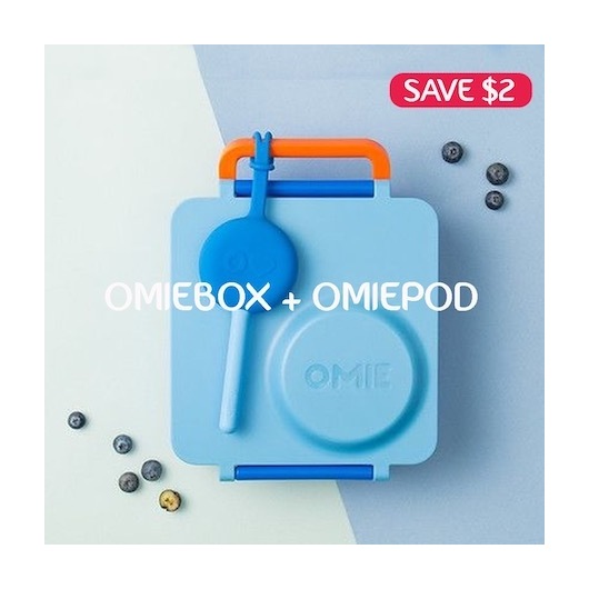 OmieBox OmiePod Kids Utensils Set with Case - 2 Piece Plastic